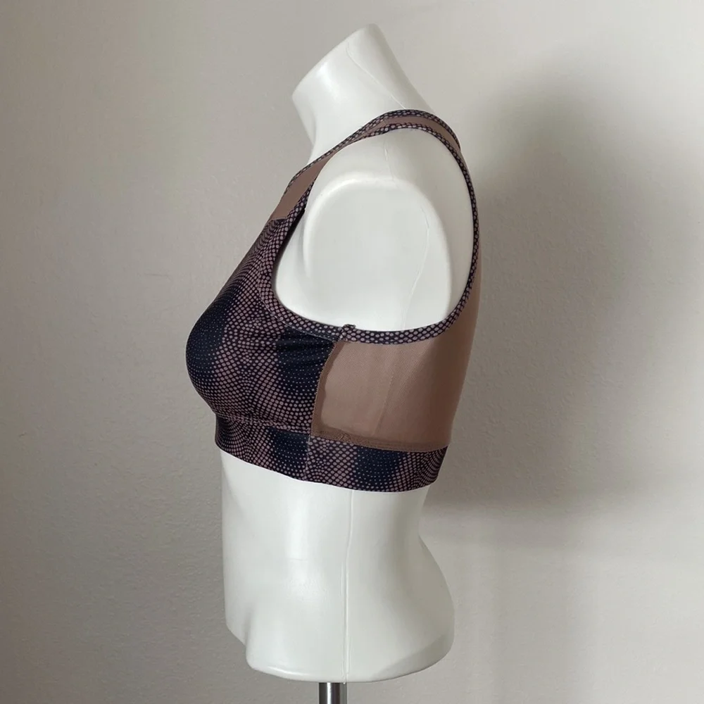 NovaSport Polka Dot Mesh Sports Bra Mauve High Performance Sports Bra Size M - Picture 2 of 7